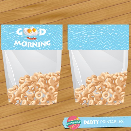 Bag topper Breakfast Party Bag topper Breakfast Party