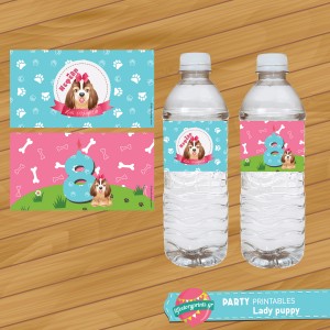 Water Label lady puppy