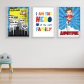 Σετ 3 Birthstory Poster "Superhero"