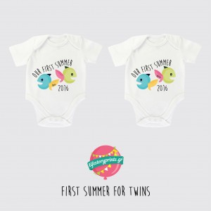 First summer for twins bodysuits