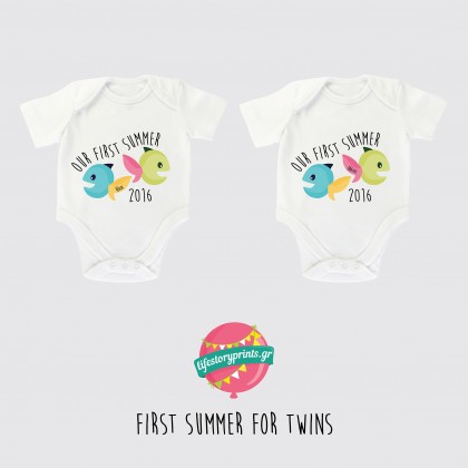 First summer for twins bodysuits First summer for twins bodysuits